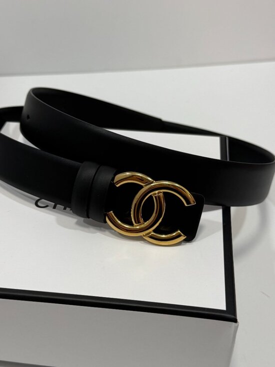 Chanel Women\'s Black Belt SZ 85